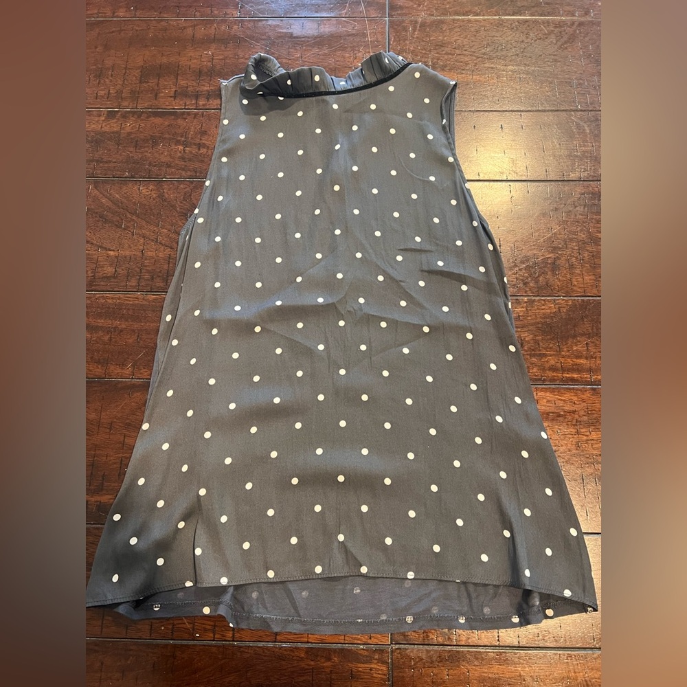 LOFT Charcoal Sleeveless Top with White Dots